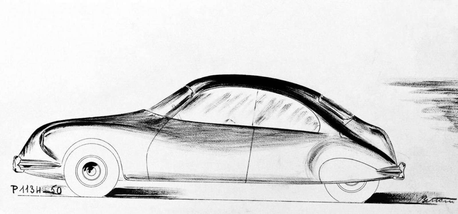 Citroën DS, bozzetti Flaminio Bertoni