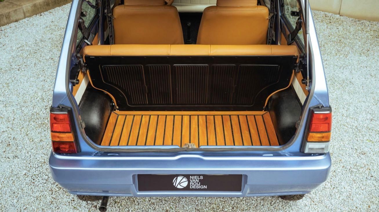 Fiat Panda 4x4 Sisley Piccolo Lusso restomod Niels van Roij Design bagagliaio