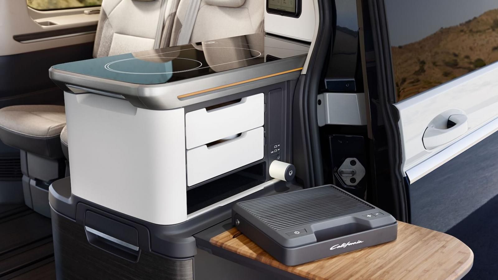 Nuovo Volkswagen T7 California concept, la cucina