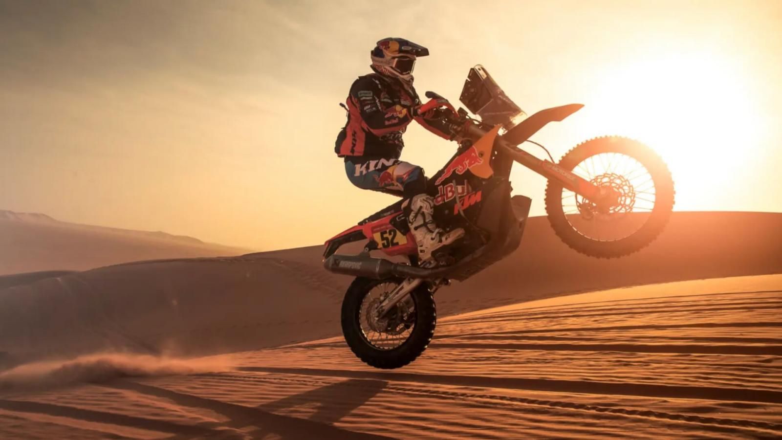 moto in impennata alla Dakar