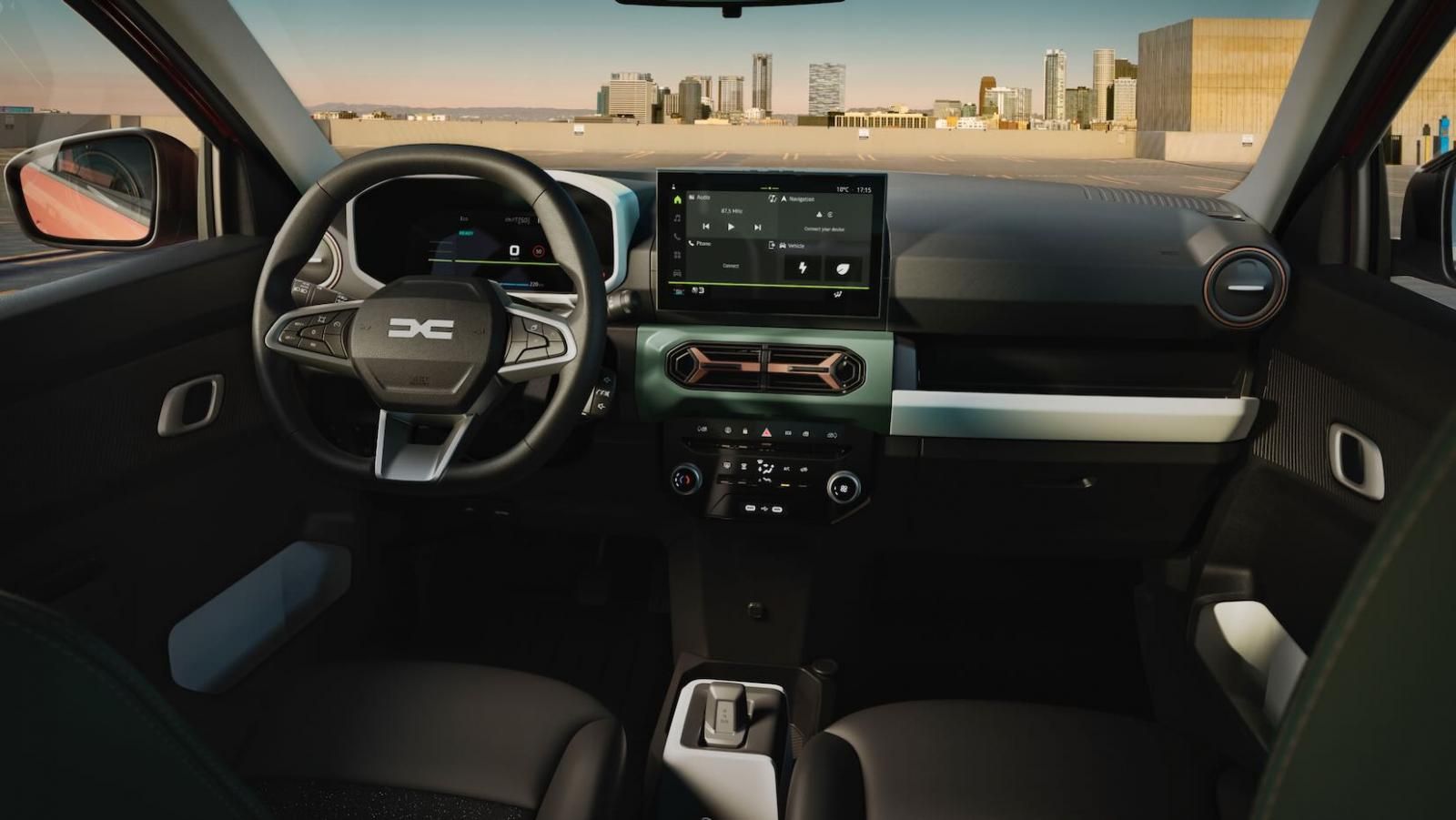 Nuova dacia Spring, plancia e comandi