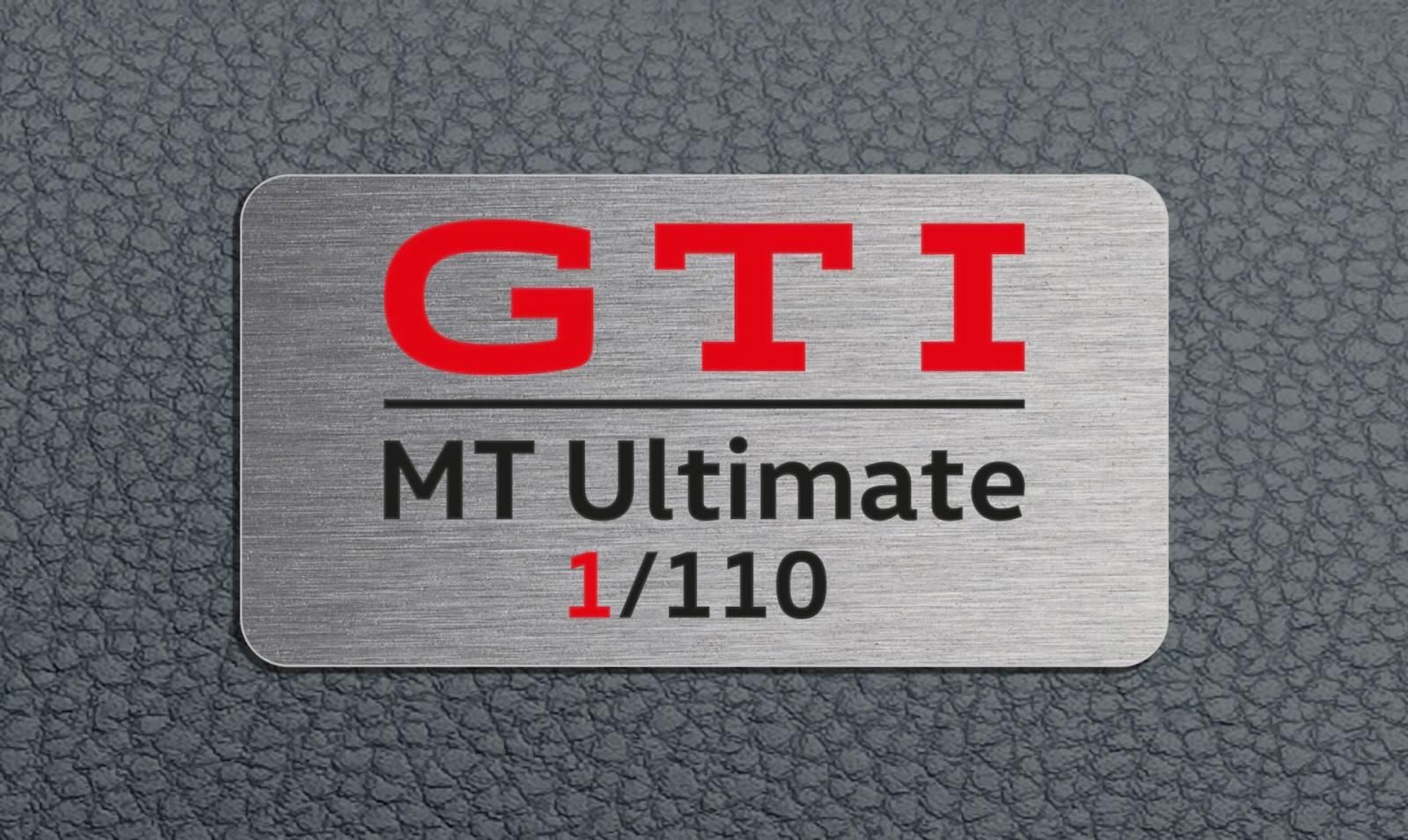 Volkswagen Golf GTI MT Ultimate targhetta identificativa