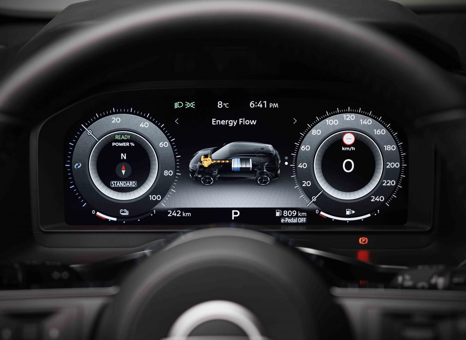 Nissan Qashqai, flussi energia sistema ibrido