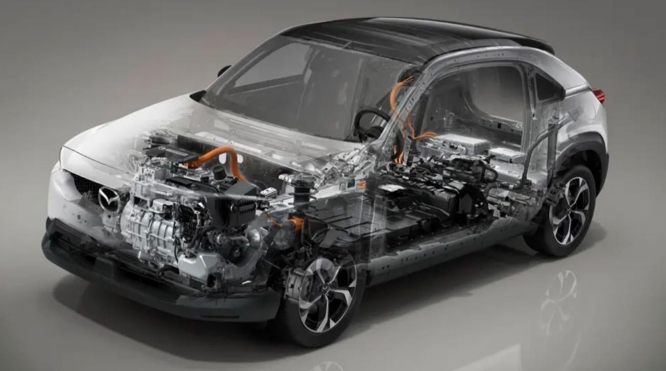 Mazda MX-30 e-Skyactiv R-EV f spaccato motore rotativo